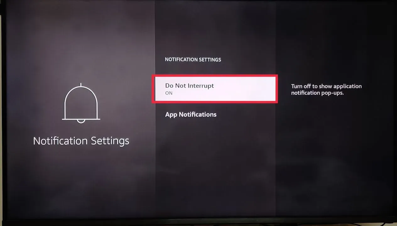 Image showing Do no interrupt option selection being turned on